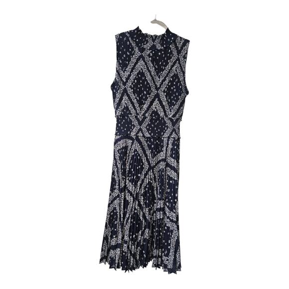 Nanette Lepore Dress Size 6 Sleeveless Floral Smocked Neck/Waist Accordian Pleat - Picture 1 of 9